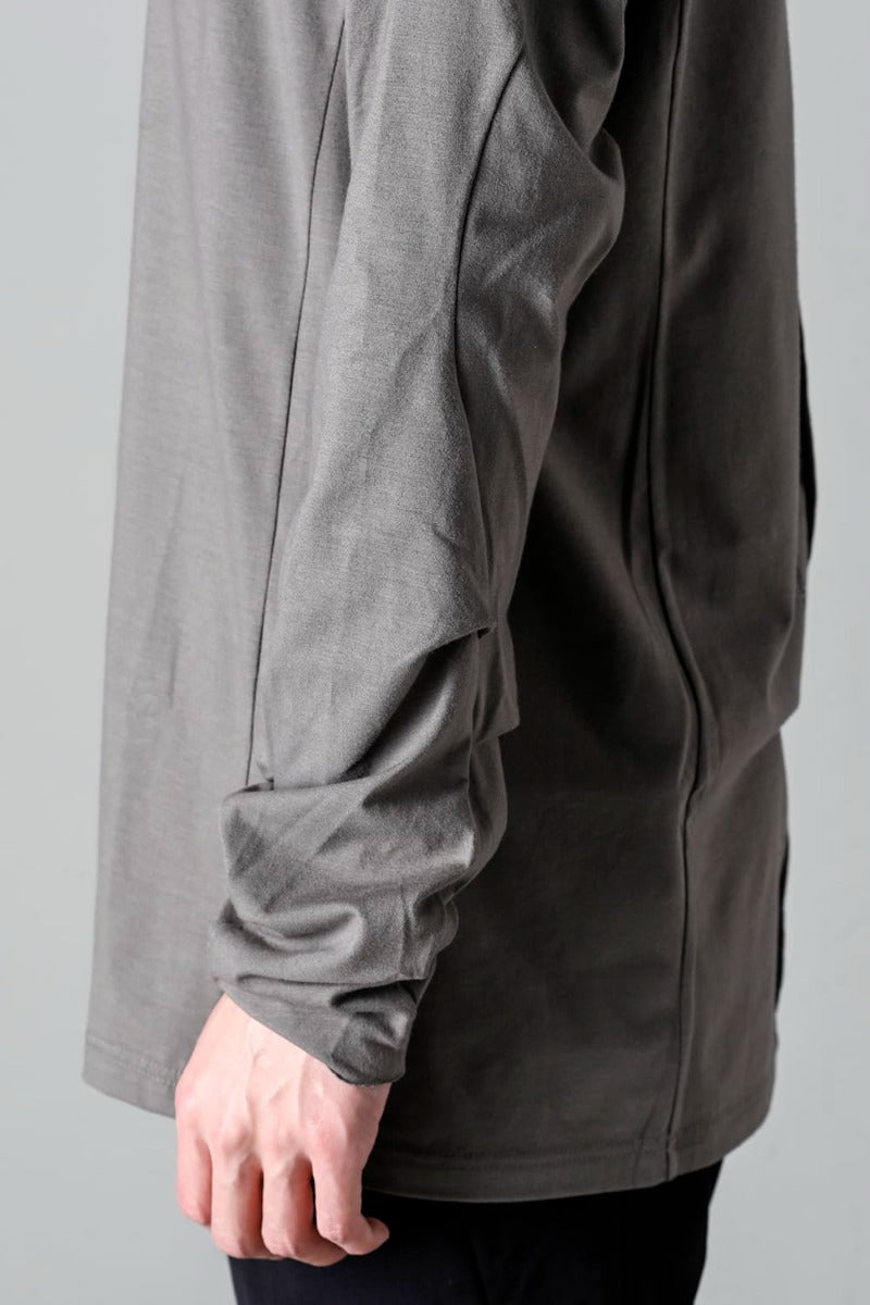 Print Long sleeve cotton stretch jersey  Mud Gray