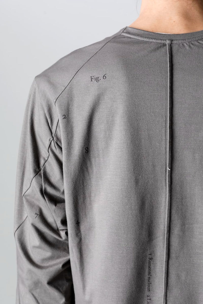 Print Long sleeve cotton stretch jersey  Mud Gray