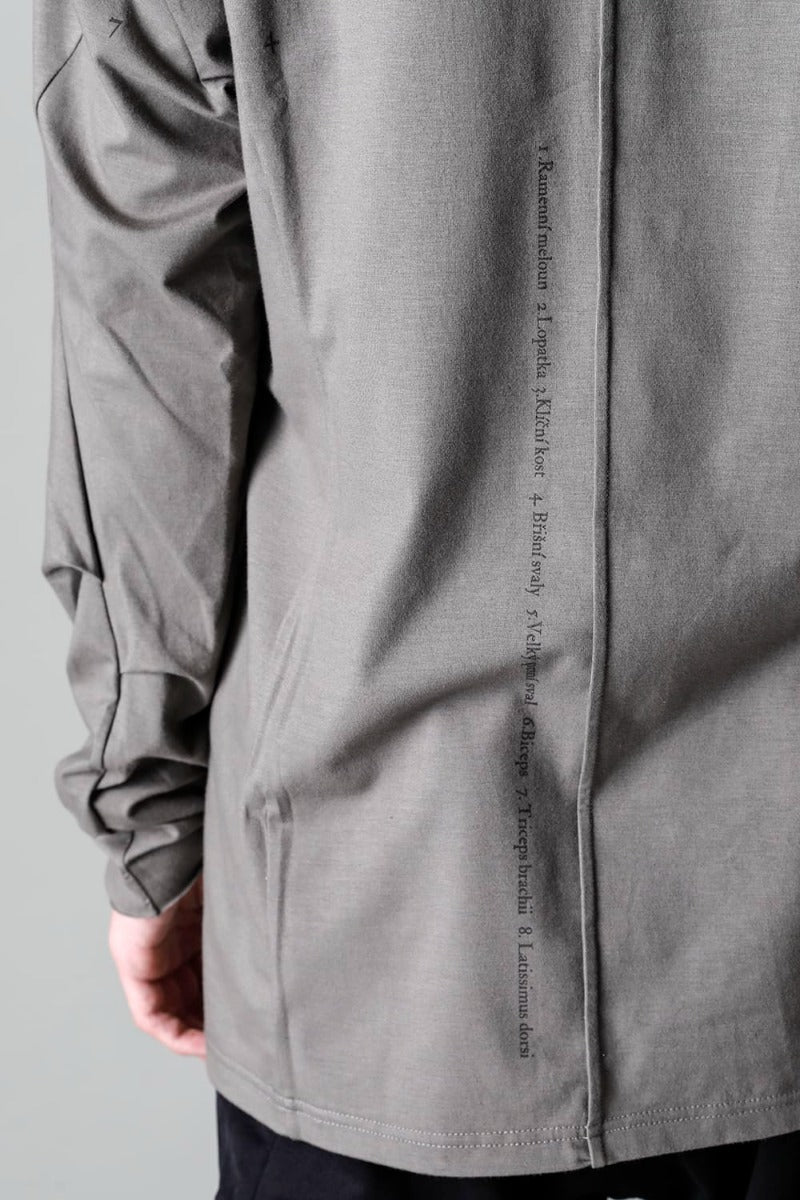 Print Long sleeve cotton stretch jersey  Mud Gray