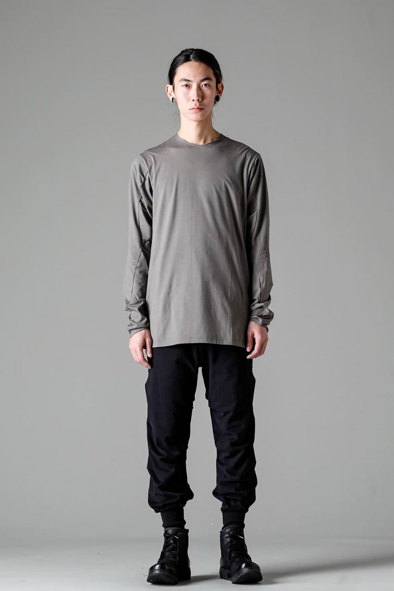 Print Long sleeve cotton stretch jersey  Mud Gray