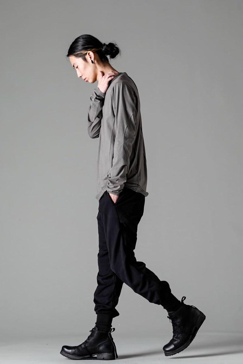 Print Long sleeve cotton stretch jersey  Mud Gray