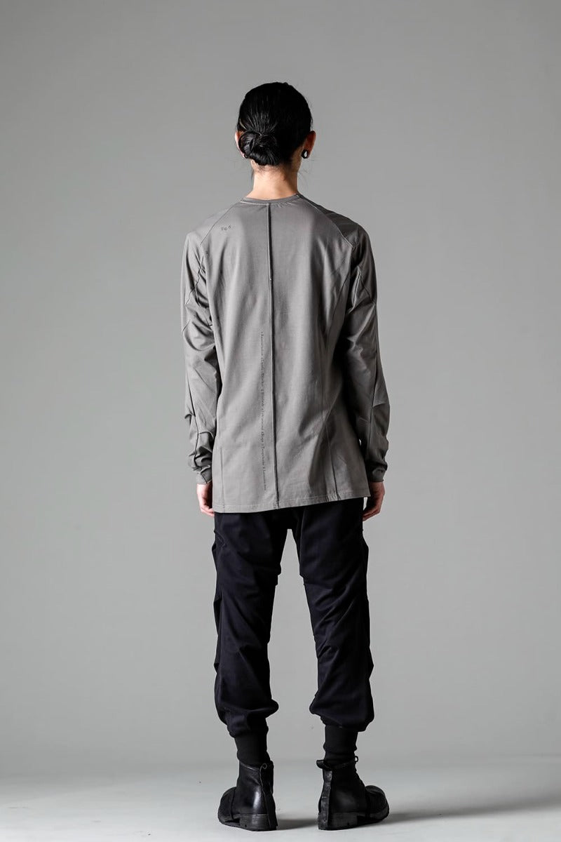 Print Long sleeve cotton stretch jersey  Mud Gray