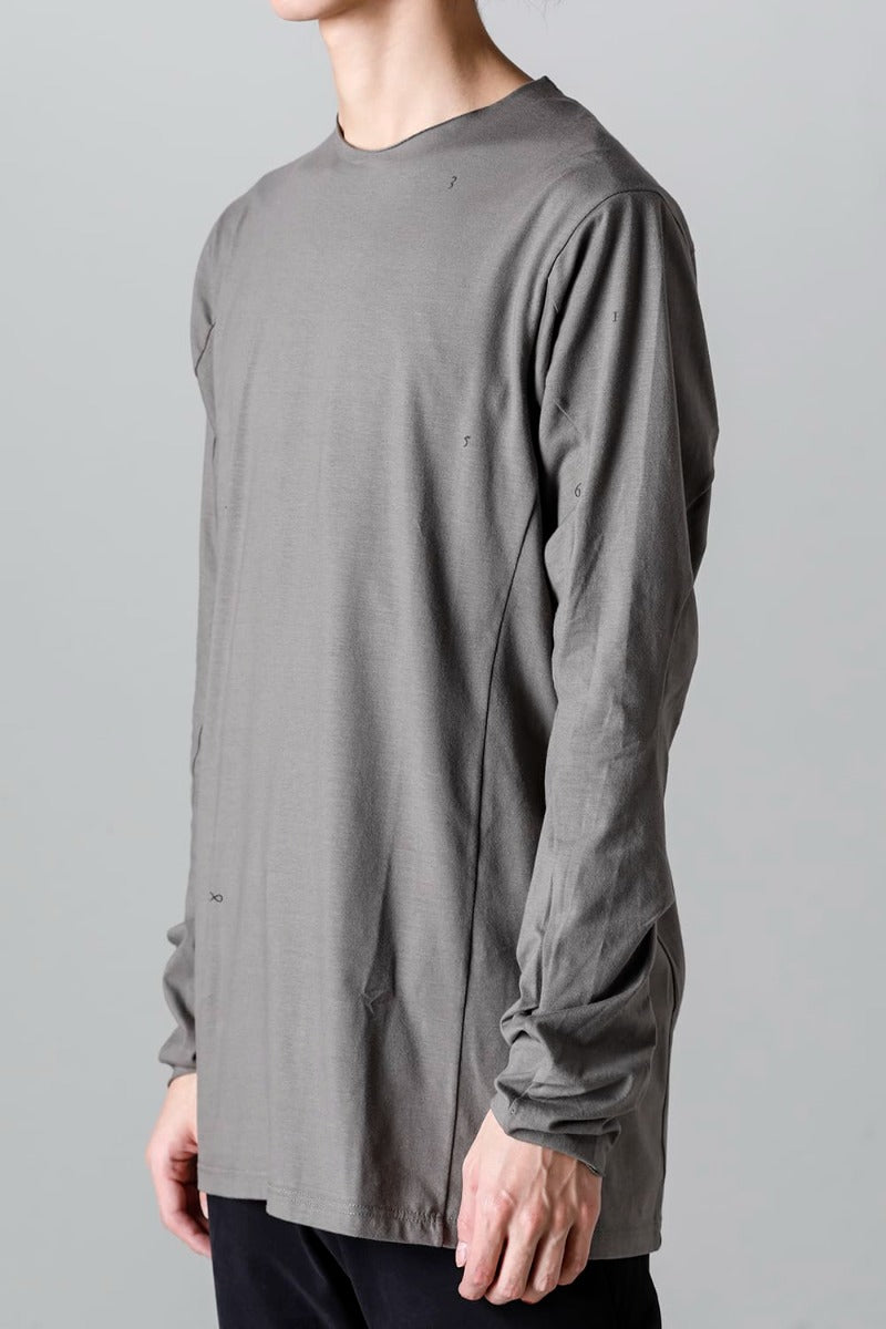 Print Long sleeve cotton stretch jersey  Mud Gray