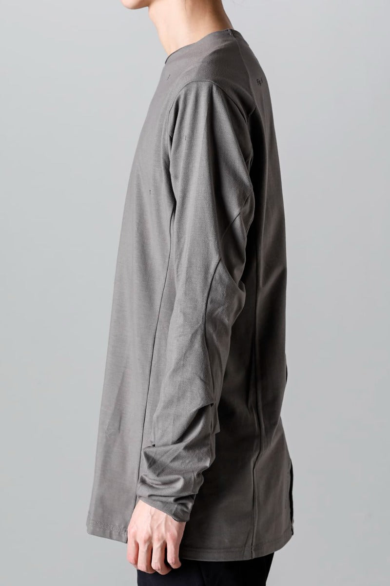 Print Long sleeve cotton stretch jersey  Mud Gray