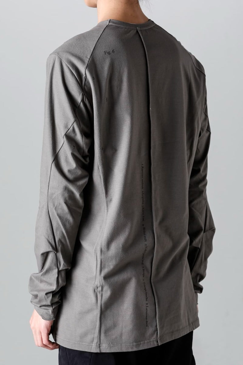 Print Long sleeve cotton stretch jersey  Mud Gray