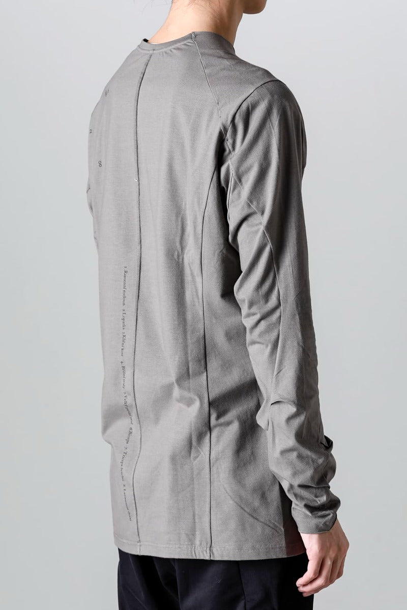 Print Long sleeve cotton stretch jersey  Mud Gray