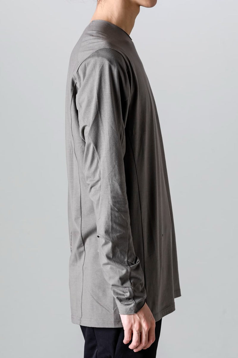 Print Long sleeve cotton stretch jersey  Mud Gray