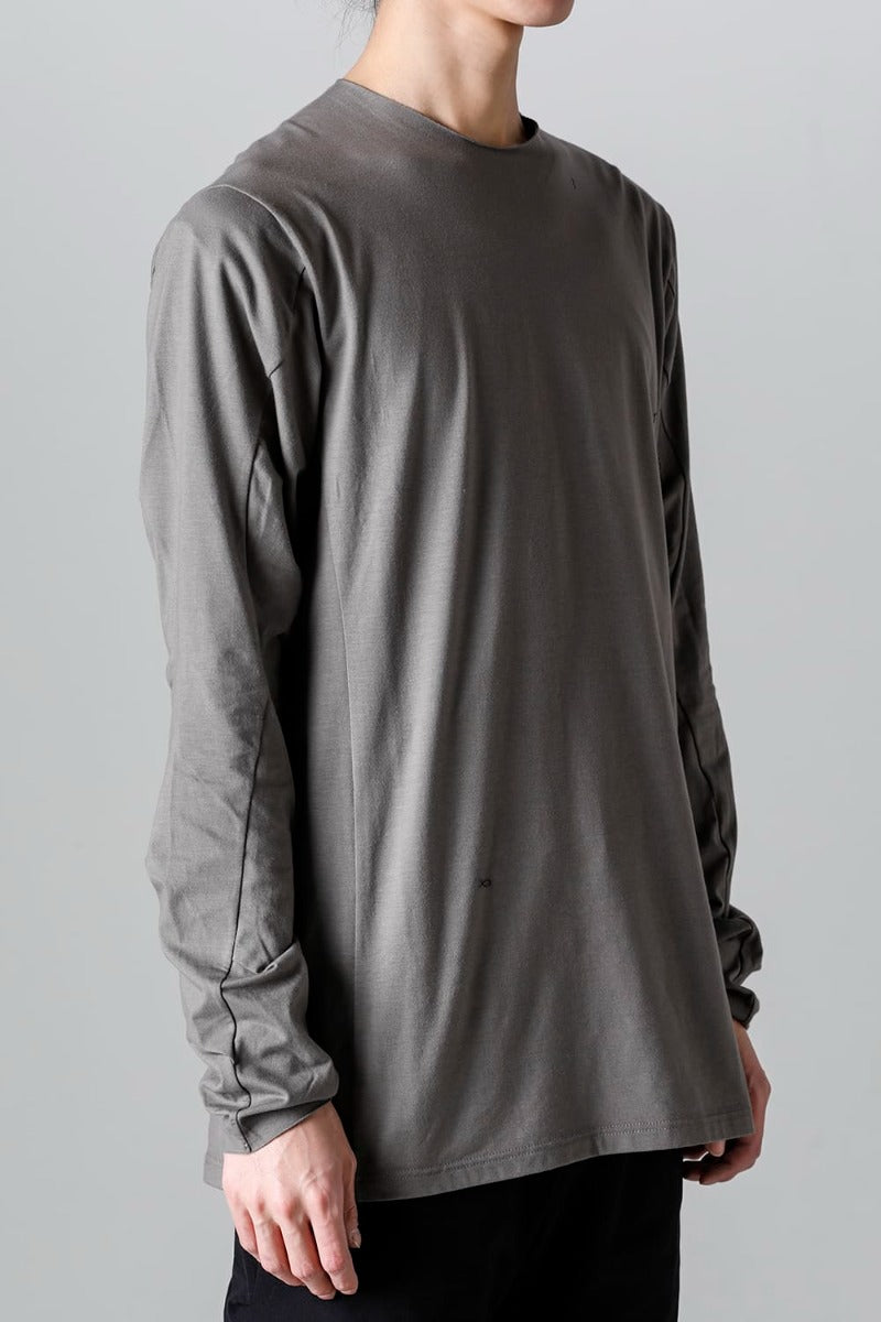 Print Long sleeve cotton stretch jersey  Mud Gray