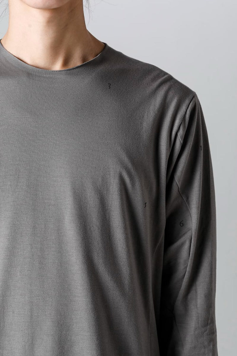 Print Long sleeve cotton stretch jersey  Mud Gray