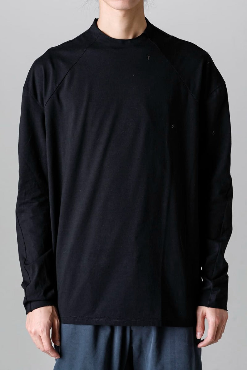 ロングスリーブ コットンストレッチジャージー  ブラック