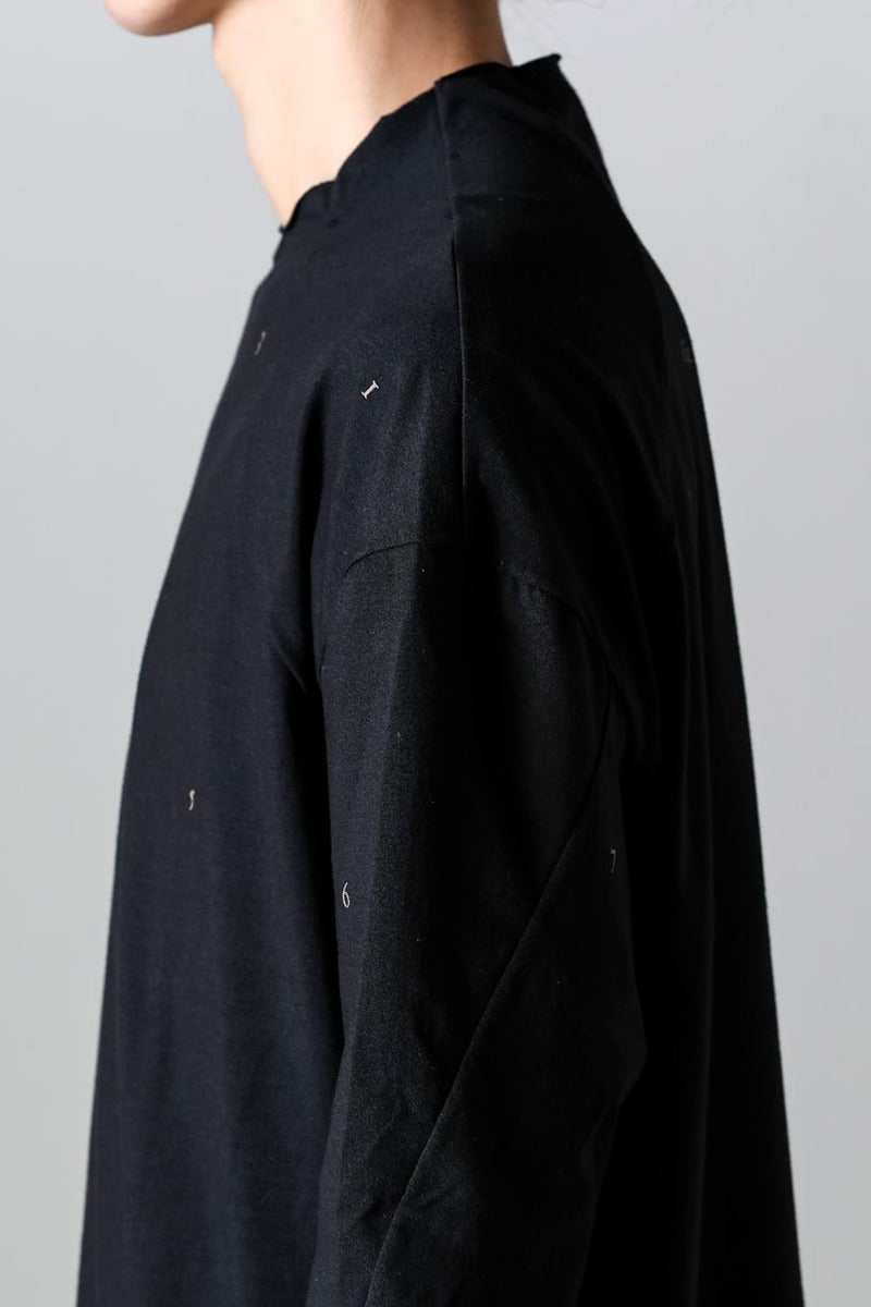 ロングスリーブ コットンストレッチジャージー  ブラック