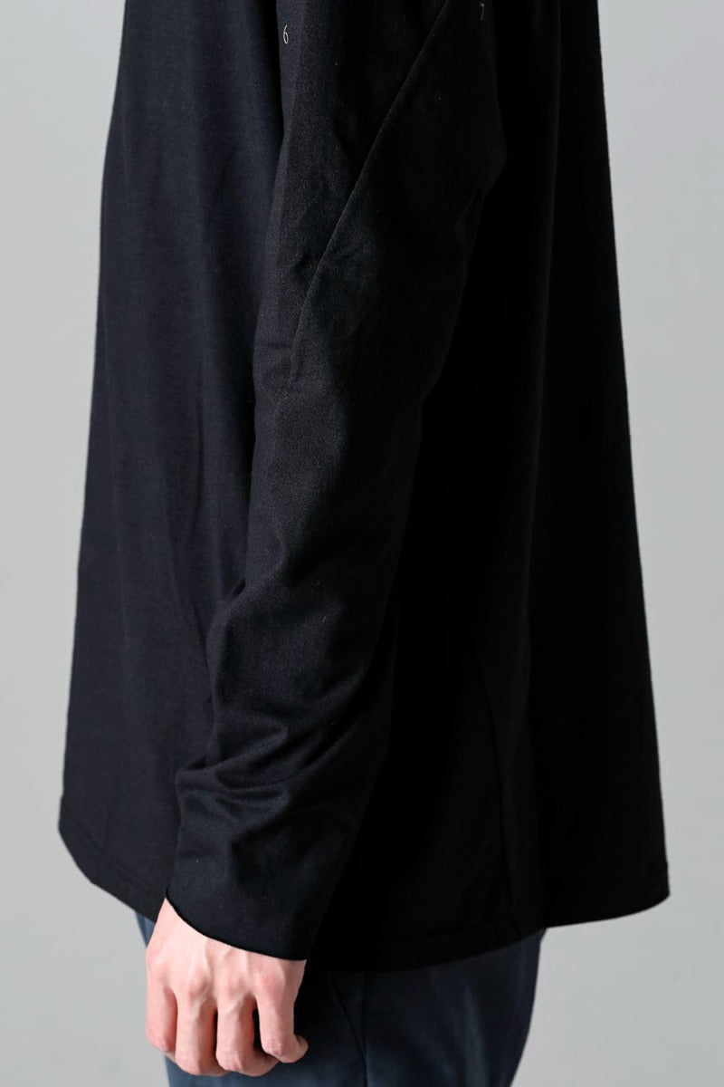 ロングスリーブ コットンストレッチジャージー  ブラック