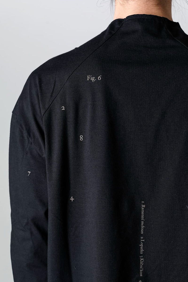 ロングスリーブ コットンストレッチジャージー  ブラック