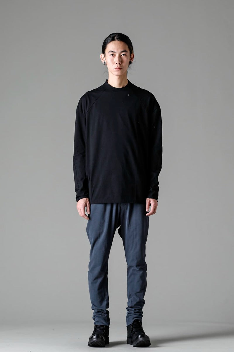 ロングスリーブ コットンストレッチジャージー  ブラック