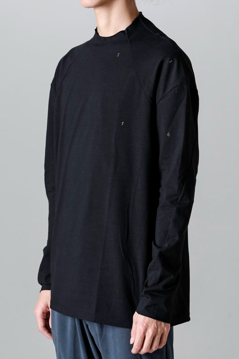 ロングスリーブ コットンストレッチジャージー  ブラック