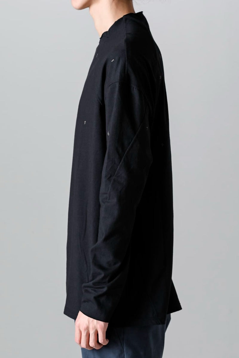 ロングスリーブ コットンストレッチジャージー  ブラック