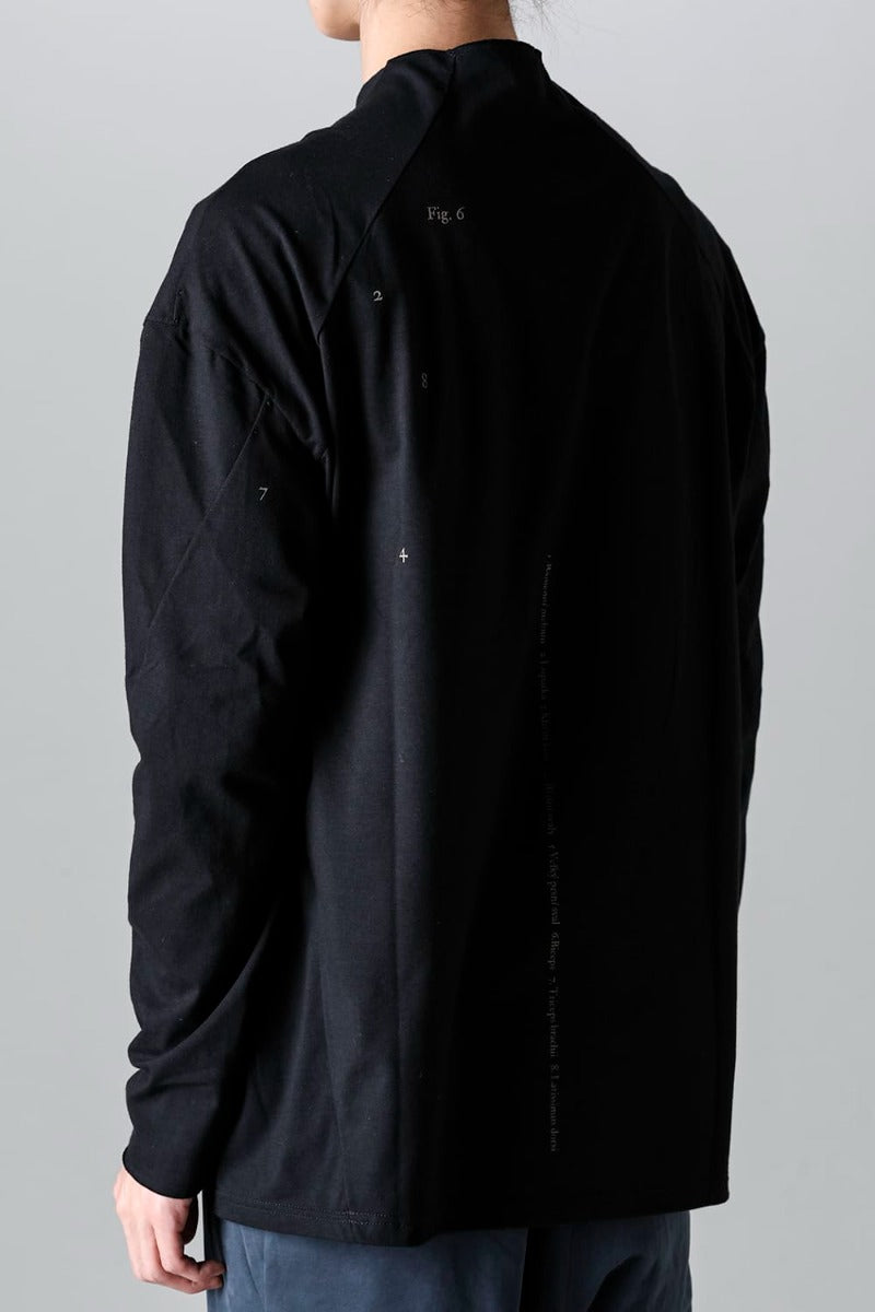 ロングスリーブ コットンストレッチジャージー  ブラック