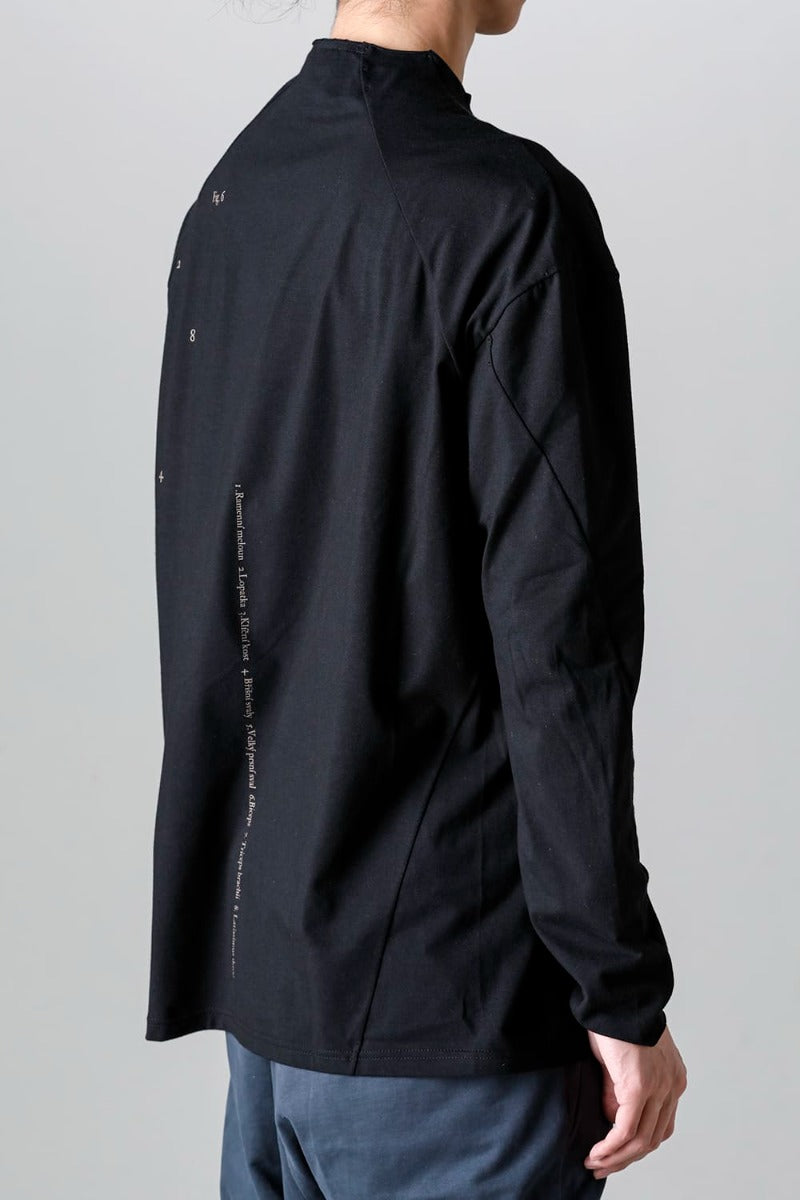 ロングスリーブ コットンストレッチジャージー  ブラック