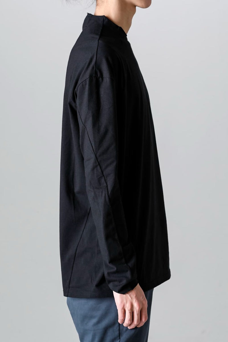 ロングスリーブ コットンストレッチジャージー  ブラック