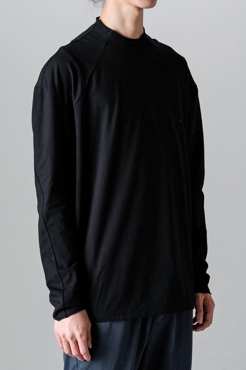 ロングスリーブ コットンストレッチジャージー  ブラック