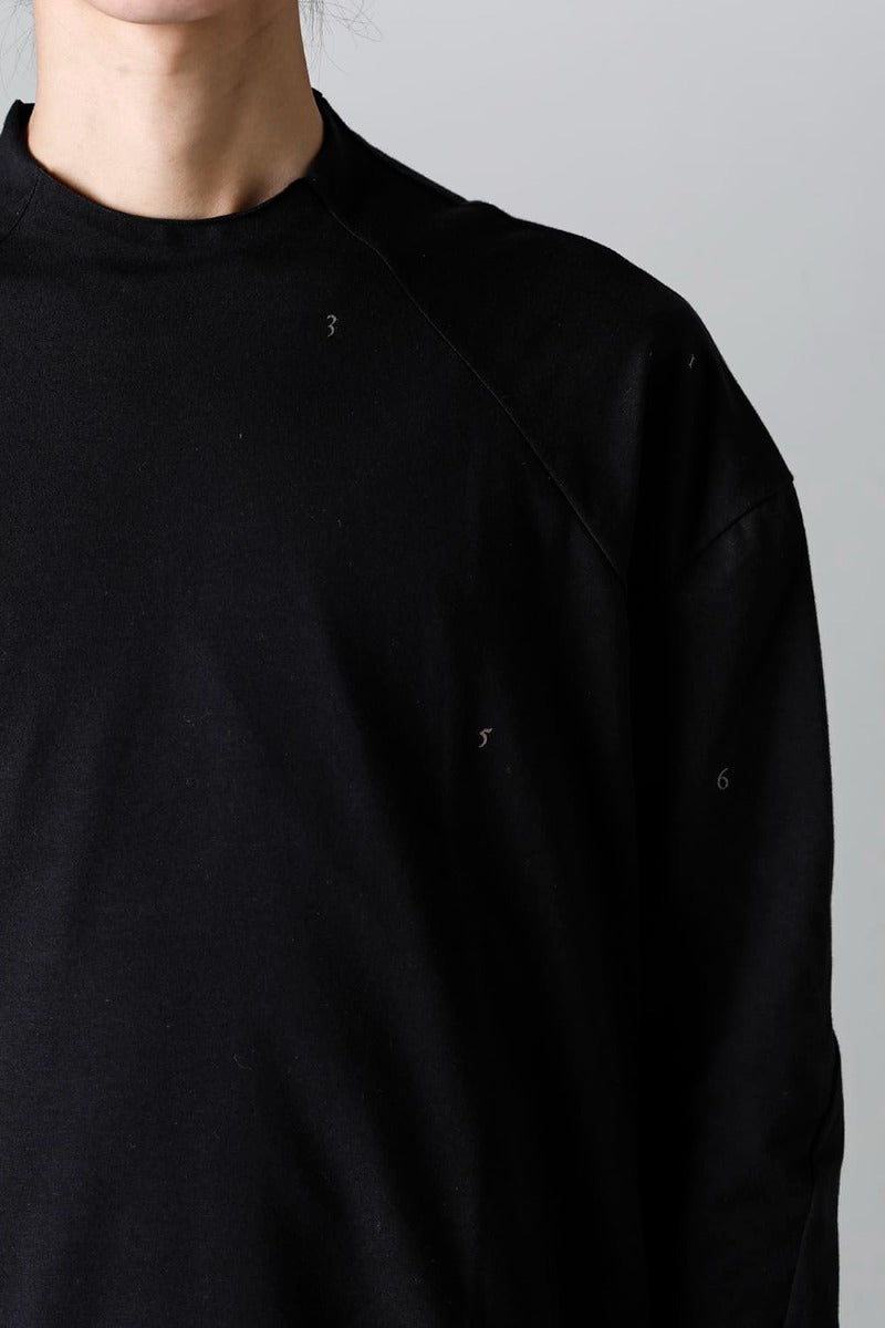 ロングスリーブ コットンストレッチジャージー  ブラック