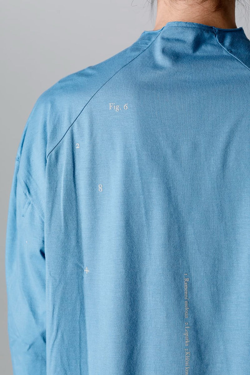 ロングスリーブ コットンストレッチジャージー  フェードブルー