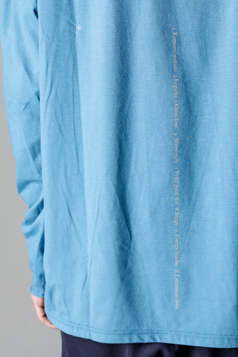 ロングスリーブ コットンストレッチジャージー  フェードブルー