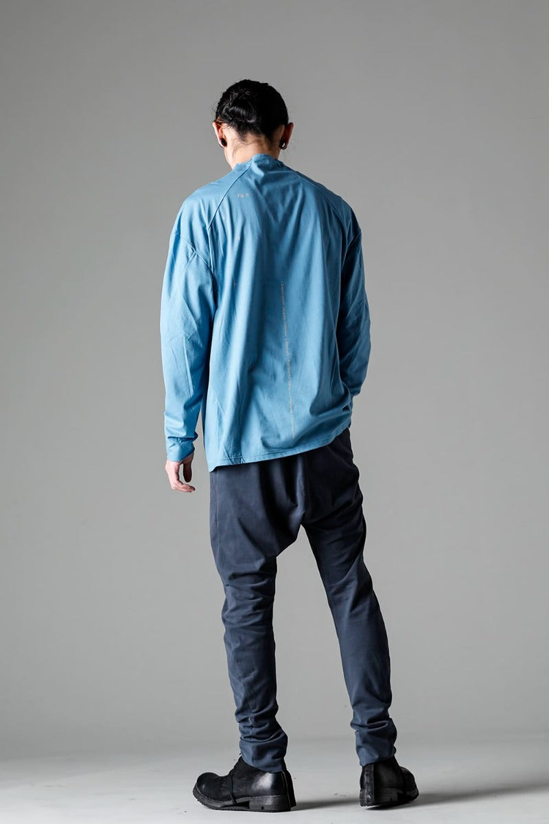 ロングスリーブ コットンストレッチジャージー  フェードブルー