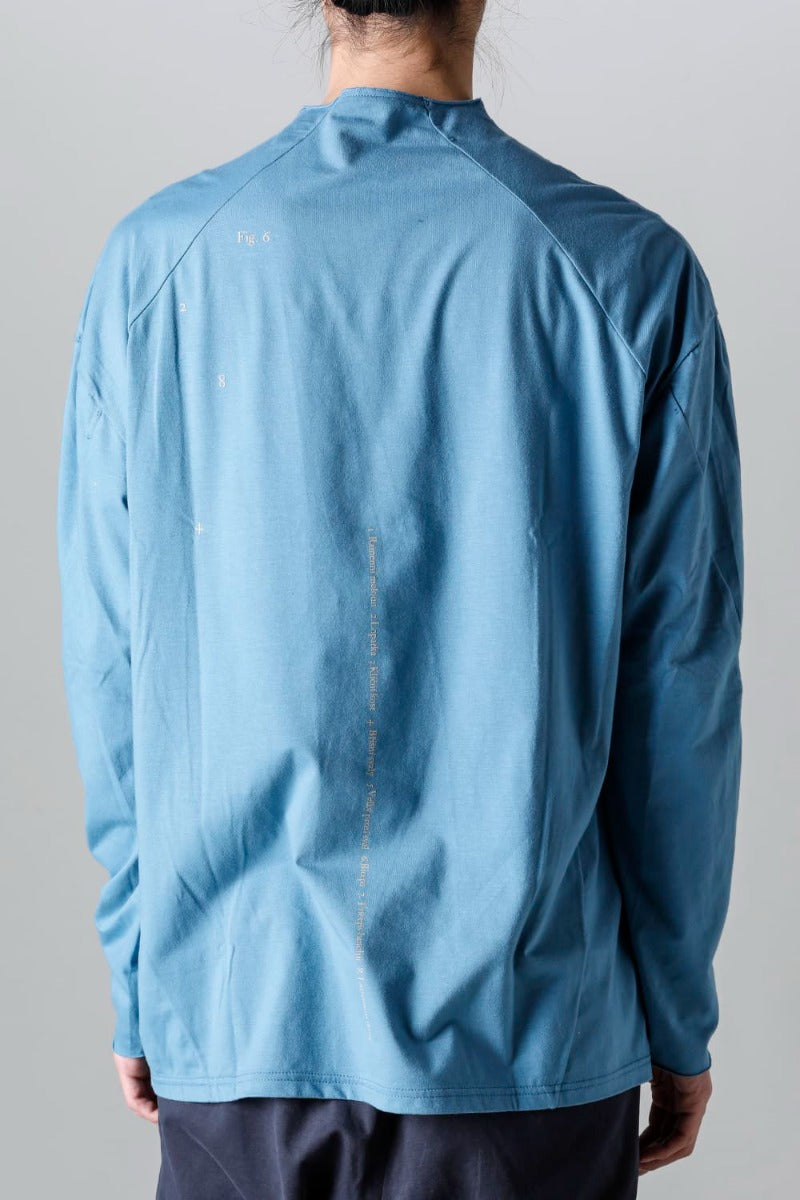 ロングスリーブ コットンストレッチジャージー  フェードブルー