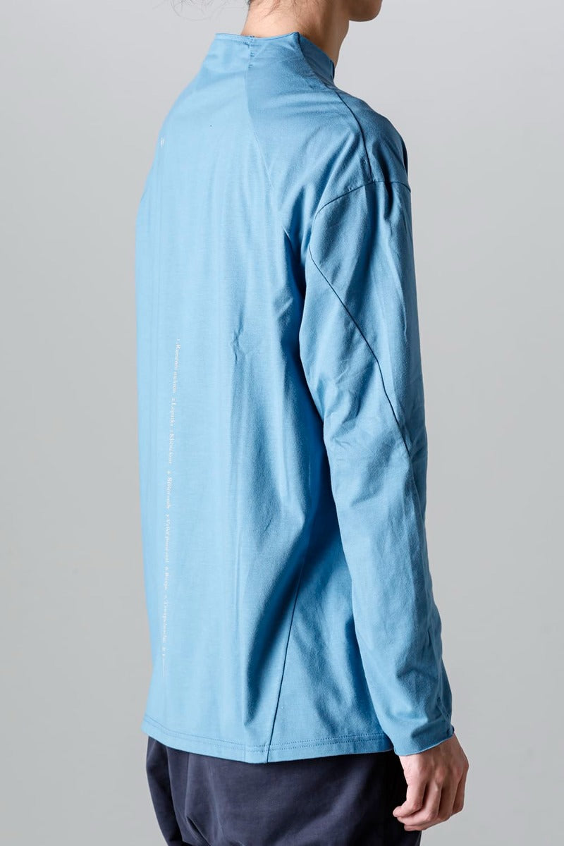 ロングスリーブ コットンストレッチジャージー  フェードブルー