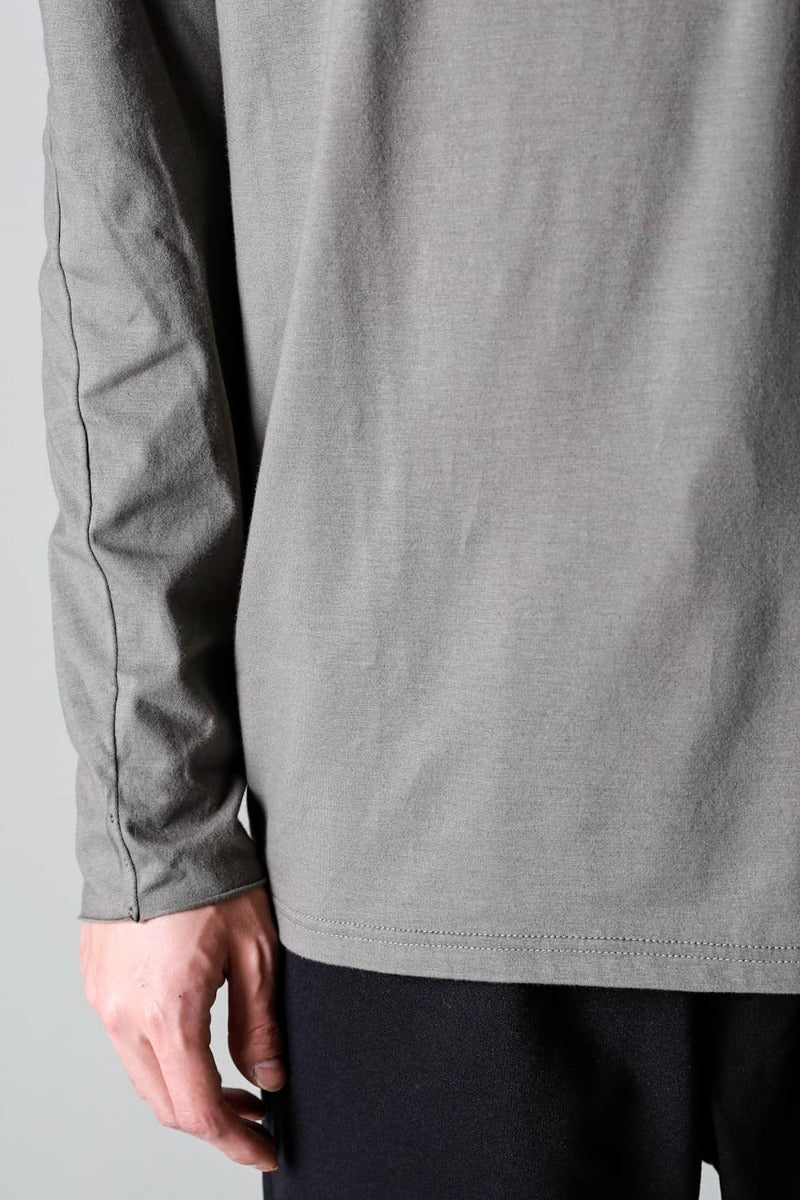 ロングスリーブ コットンストレッチジャージー  マッドグレー