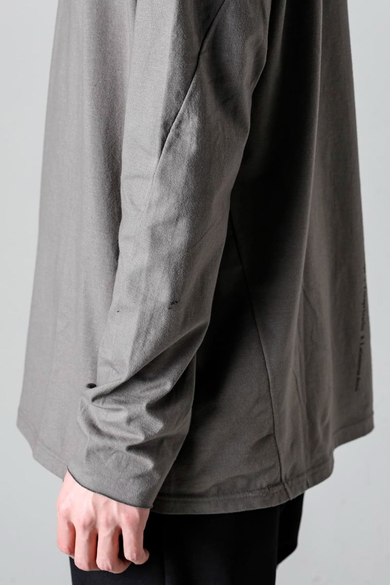 ロングスリーブ コットンストレッチジャージー  マッドグレー