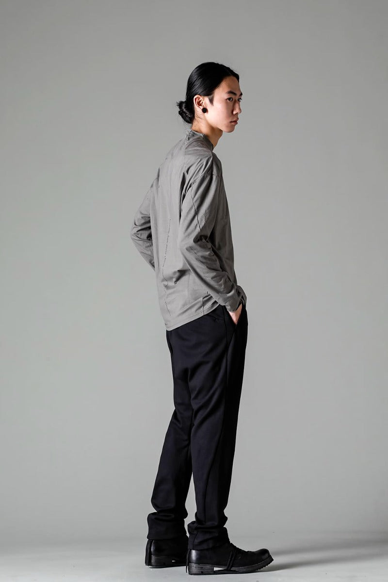 ロングスリーブ コットンストレッチジャージー  マッドグレー