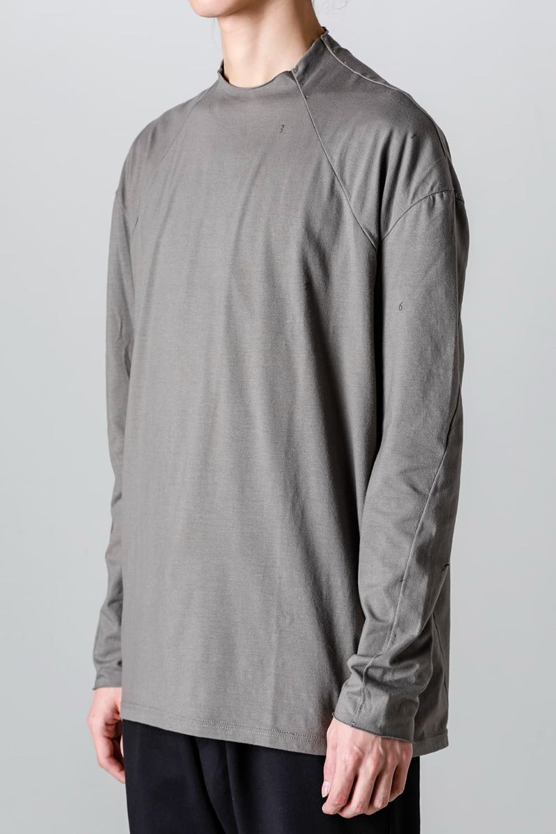 ロングスリーブ コットンストレッチジャージー  マッドグレー