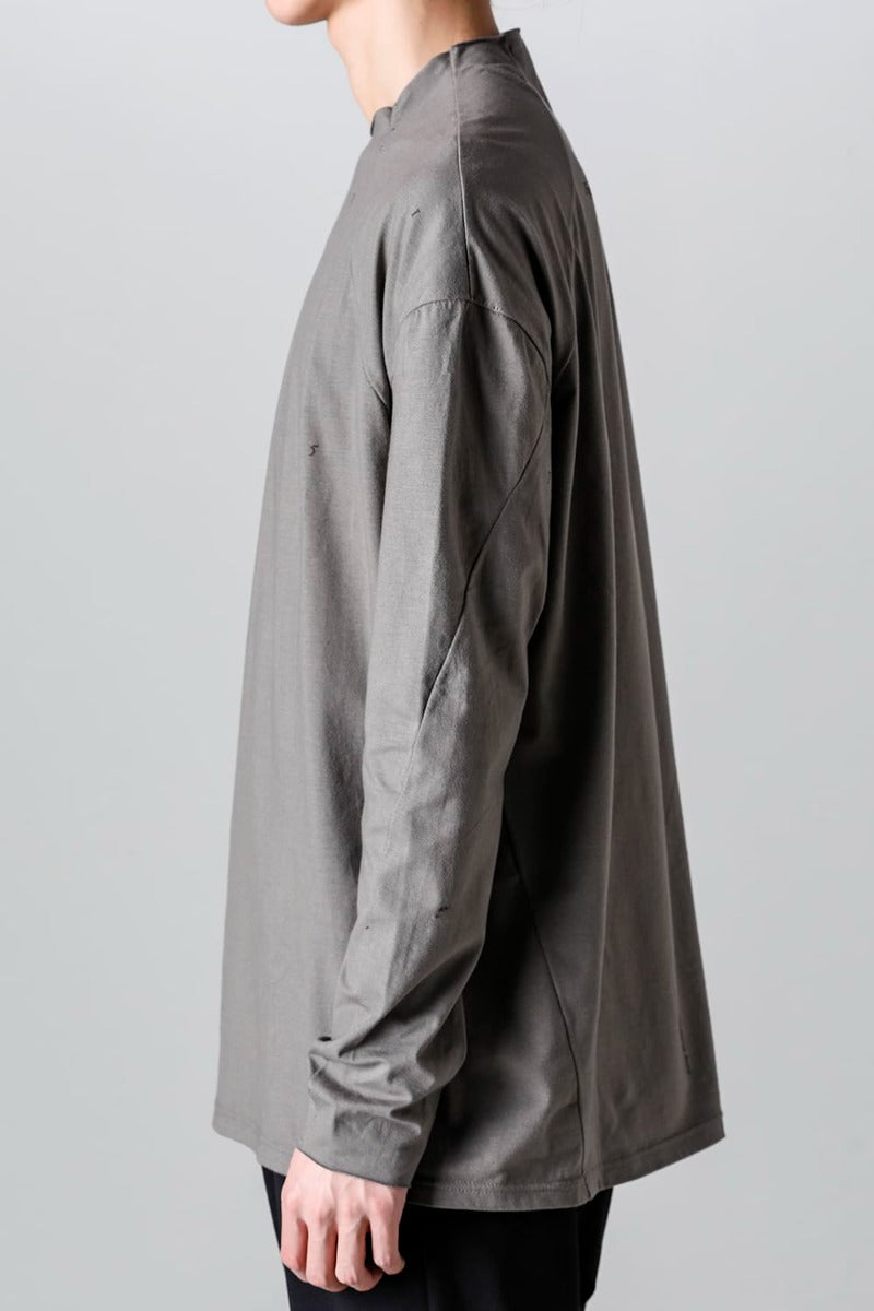 ロングスリーブ コットンストレッチジャージー  マッドグレー