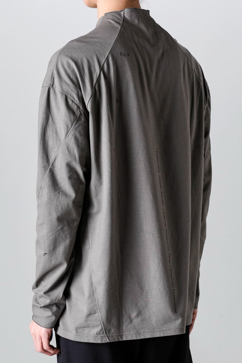 ロングスリーブ コットンストレッチジャージー  マッドグレー