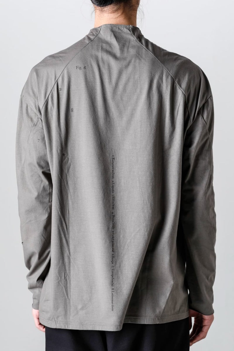 ロングスリーブ コットンストレッチジャージー  マッドグレー