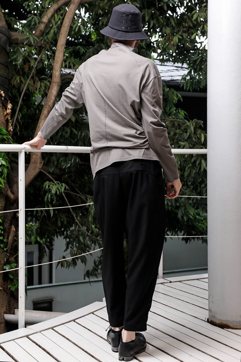 ロングスリーブ コットンストレッチジャージー  マッドグレー