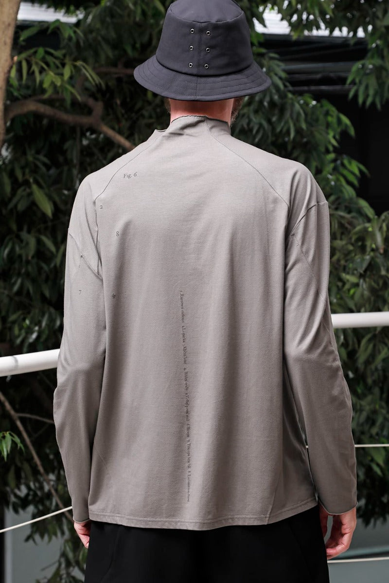 ロングスリーブ コットンストレッチジャージー  マッドグレー