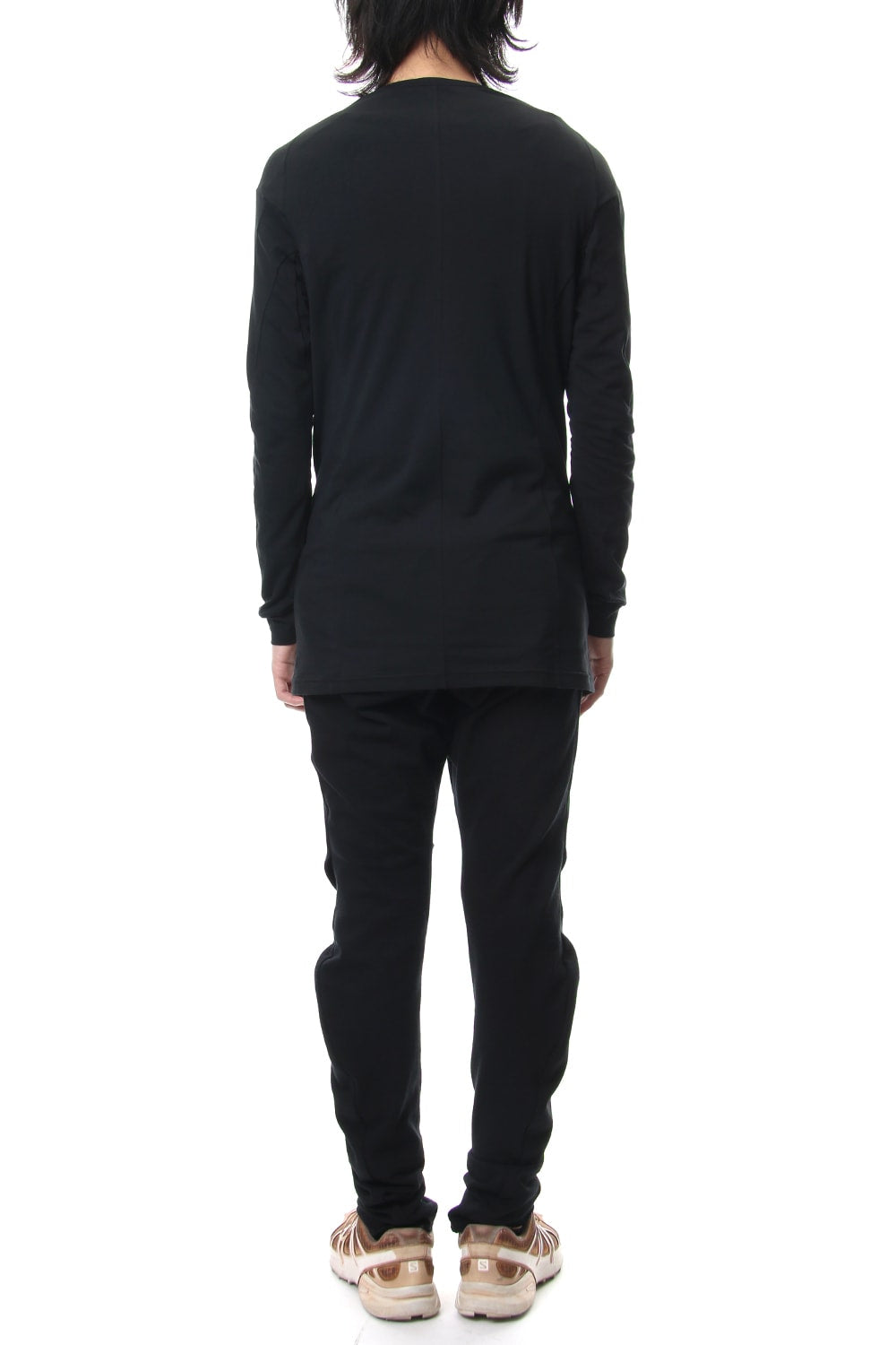Long sleeve cotton stretch jersey - Black