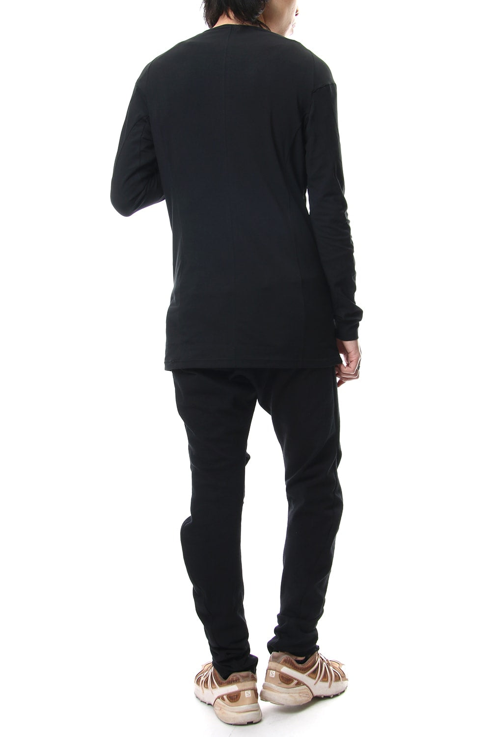 Long sleeve cotton stretch jersey - Black