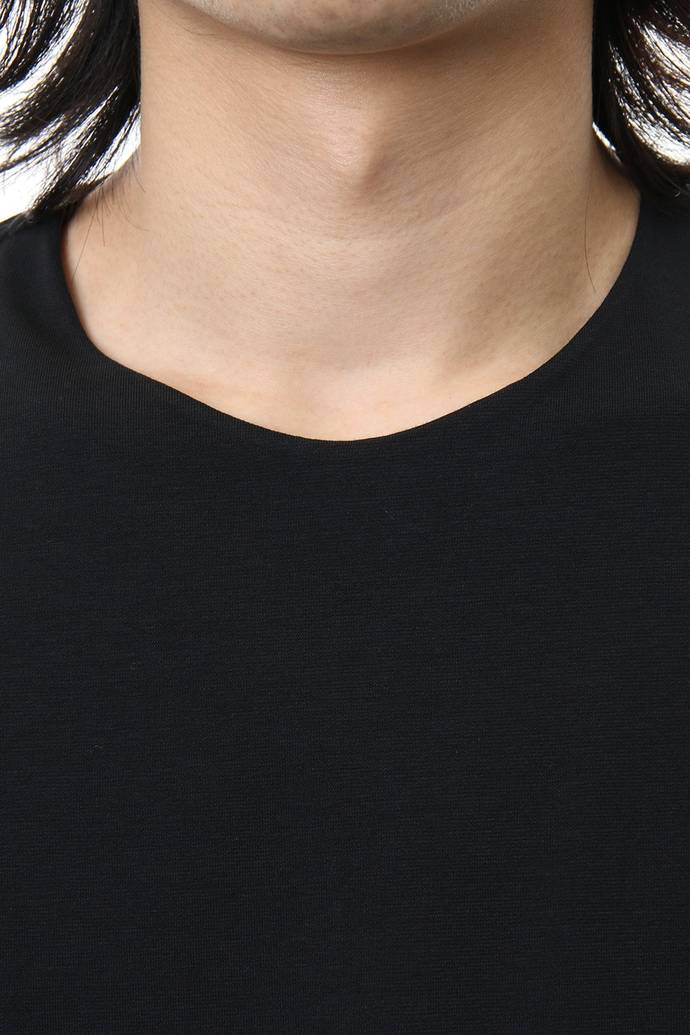 Long sleeve cotton stretch jersey - Black