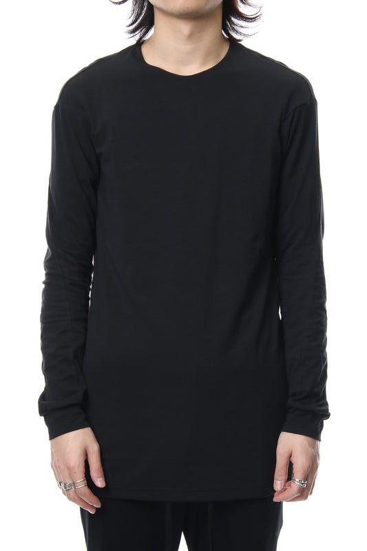 Long sleeve cotton stretch jersey - Black