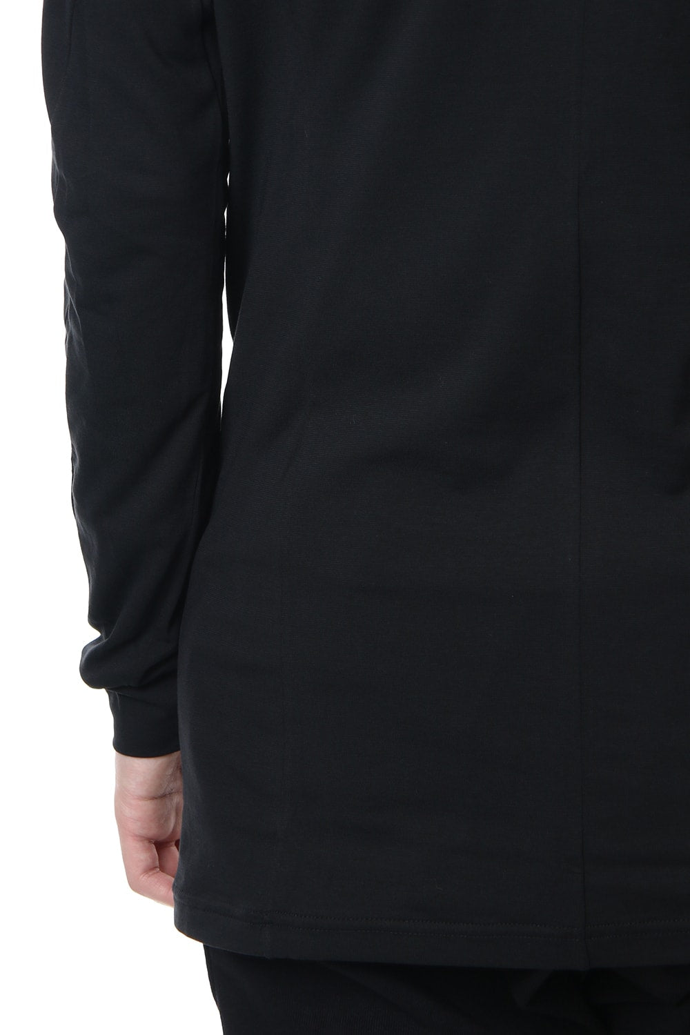 Long sleeve cotton stretch jersey - Black