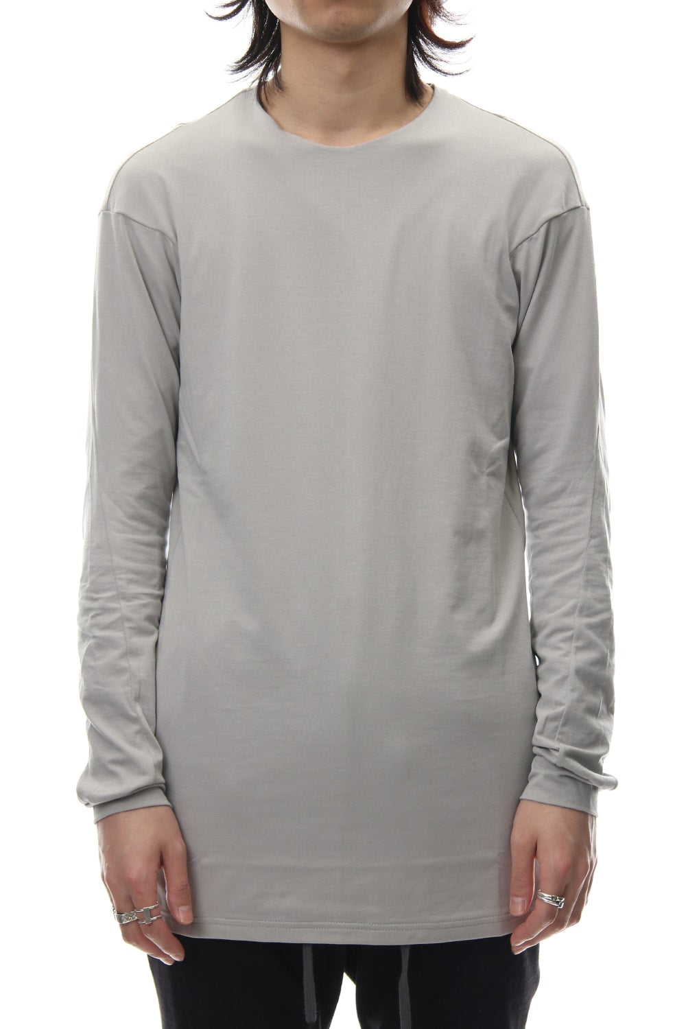 Long sleeve cotton stretch jersey - Plaster