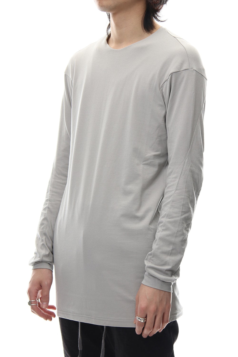 Long sleeve cotton stretch jersey - Plaster