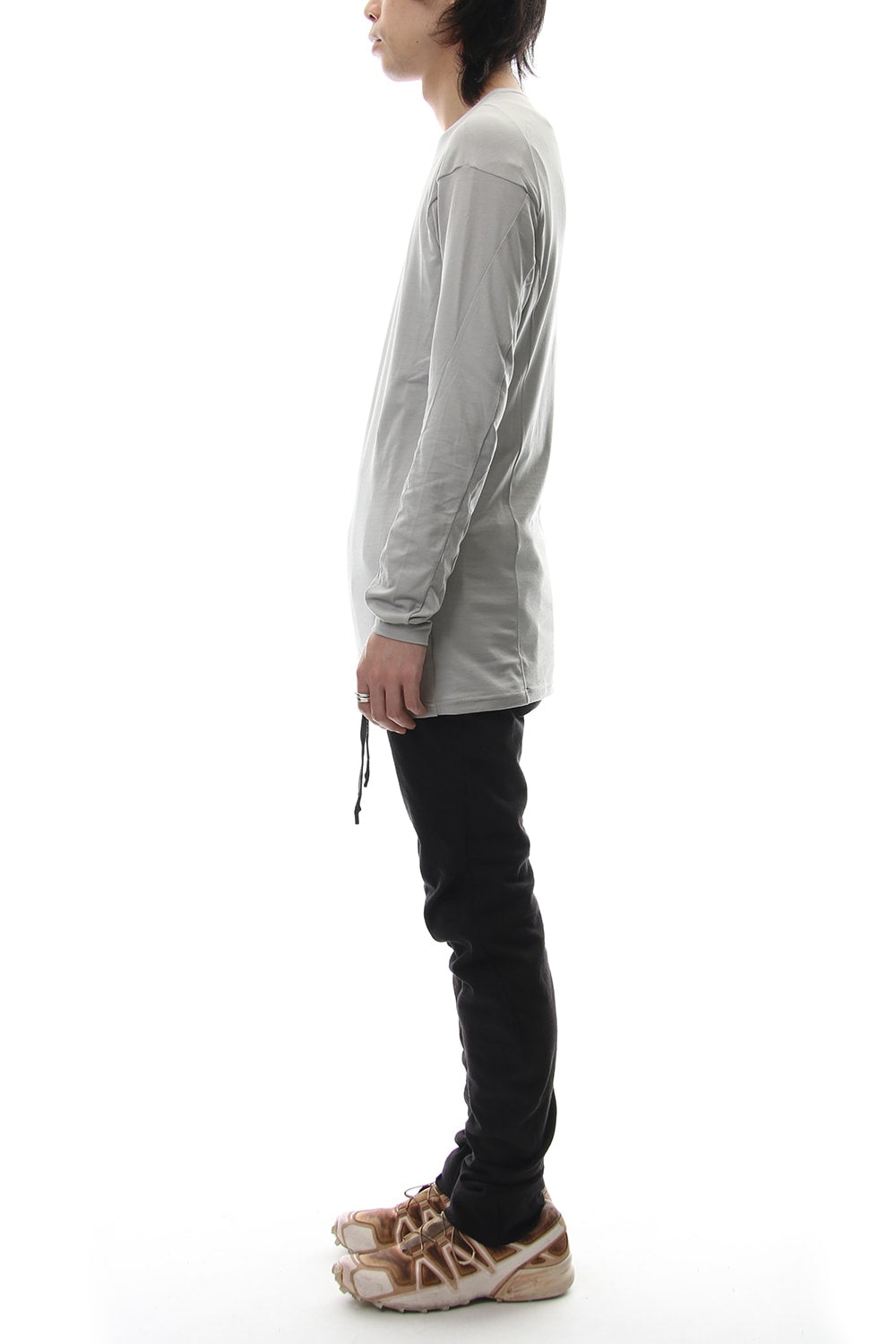 Long sleeve cotton stretch jersey - Plaster