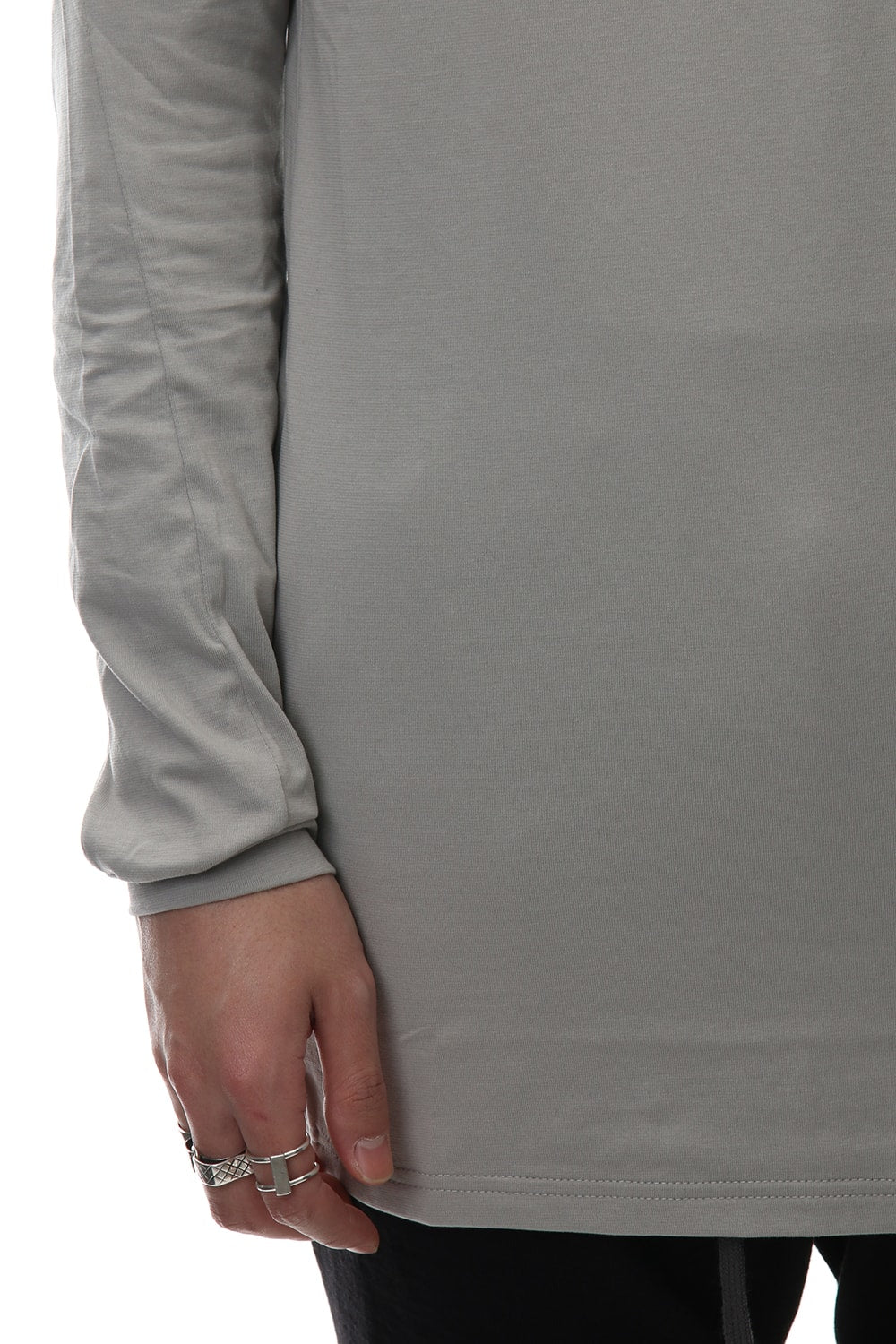 Long sleeve cotton stretch jersey - Plaster