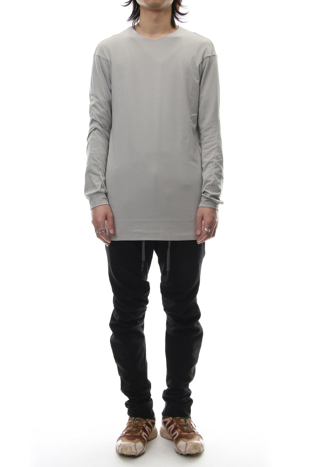 Long sleeve cotton stretch jersey - Plaster