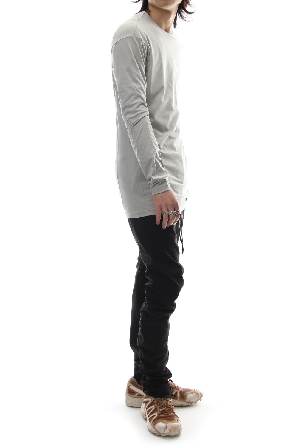 Long sleeve cotton stretch jersey - Plaster
